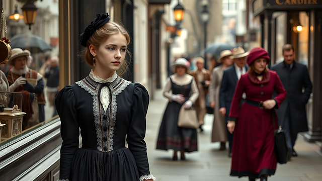 Free edwardian girl london illustration