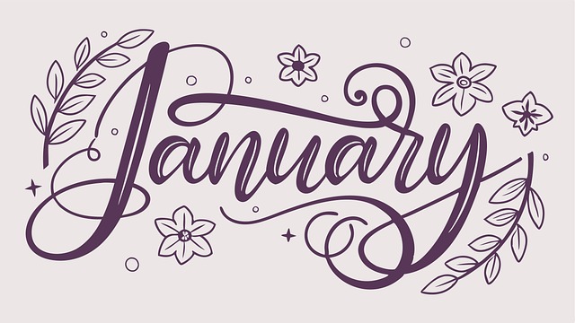 Free january lettering january illustration winter typography illustration