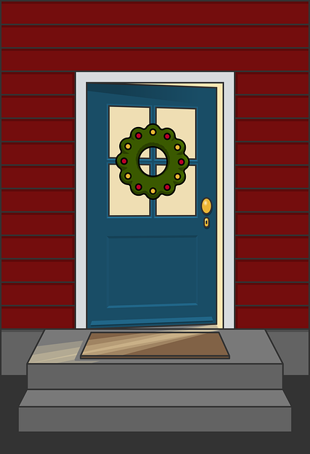 Dør, Christmas Wreath, Dekorasjon, Lys