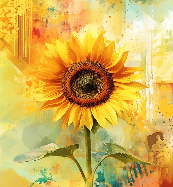 Free ai generated sunflower yellow illustration