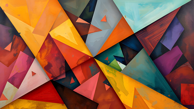 Free abstract triangular shapes bright colors illustration