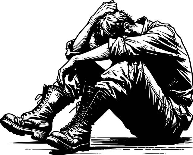 Free ai generated man sad vector