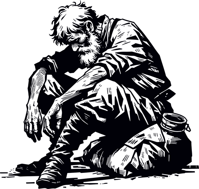 Free ai generated man sad vector