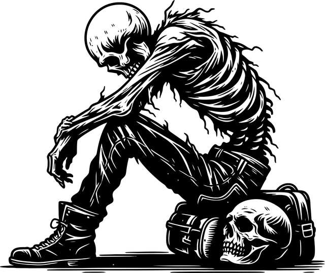 Free ai generated skeleton ghost vector