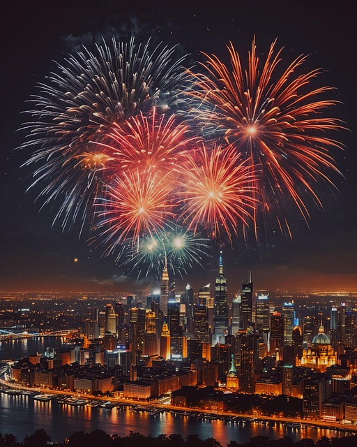 Free new year 2025 fireworks illustration