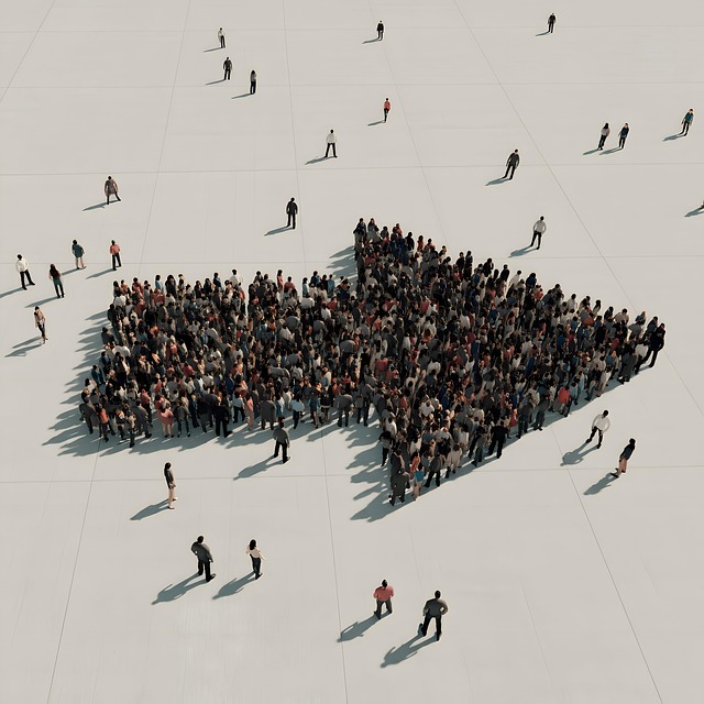 Free crowd arrow people illustration