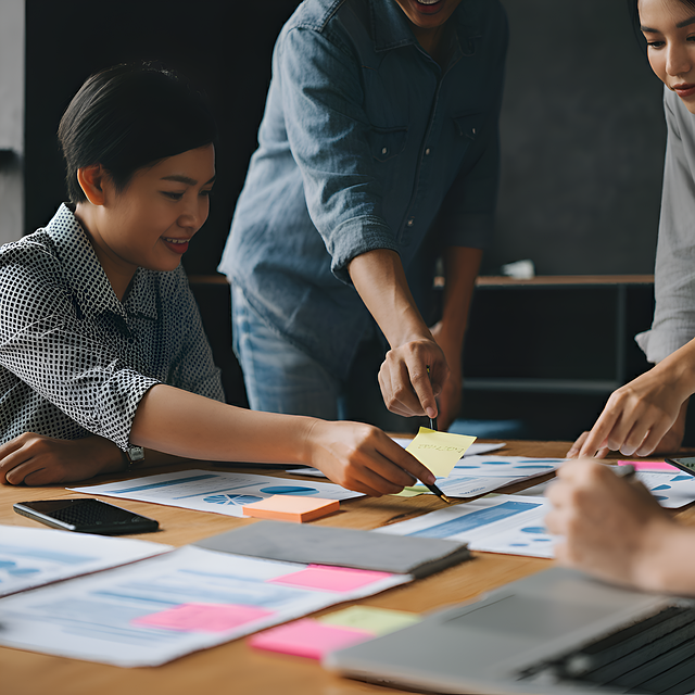 Free collaboration teamwork project planning illustration