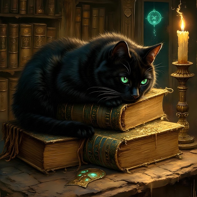 Ai Generiert, Katze, Buchen, Kerze
