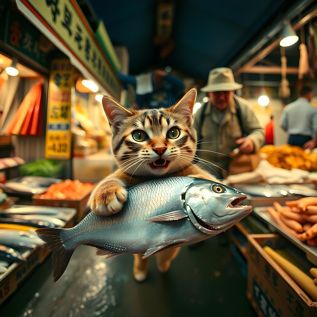 Free cat nature fish illustration
