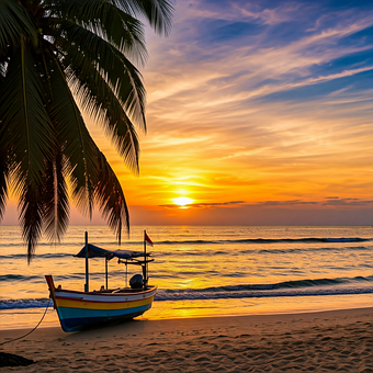 Free Ai Generated Beach illustration and picture