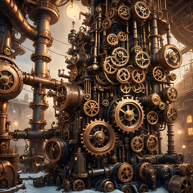 Free steampunk fantasy gear illustration