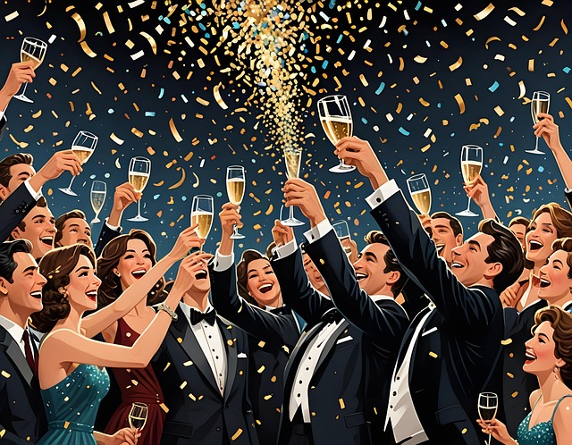 Free ai generated confetti new year's eve illustration