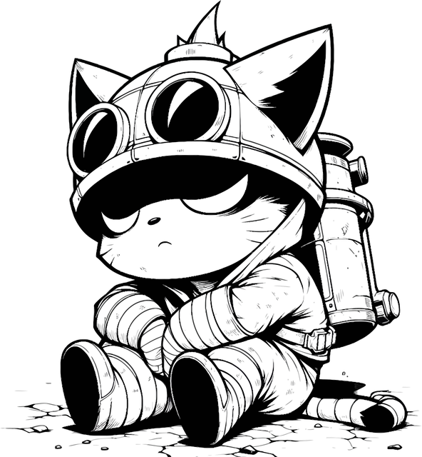 Free ai generated melancholy black line vector