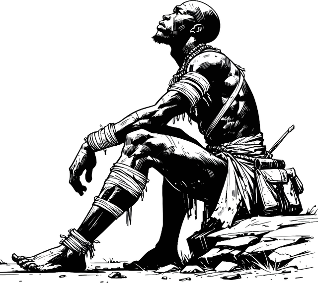 Free ai generated melancholy black line vector