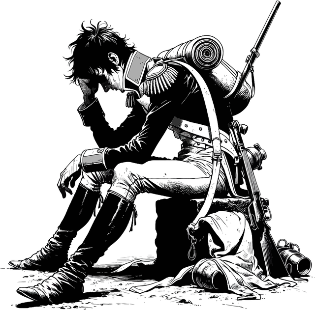 Free ai generated melancholy black line vector