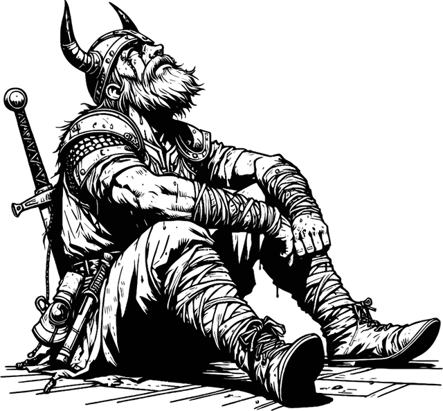 Free ai generated melancholy black line vector