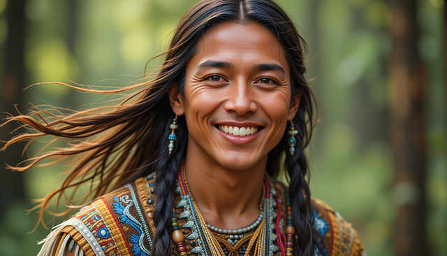 Free generated to young man native american illustration