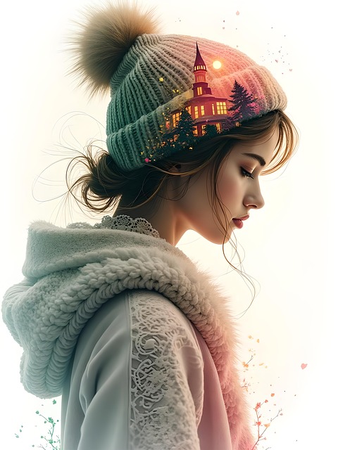 Free ai generated woman christmas illustration