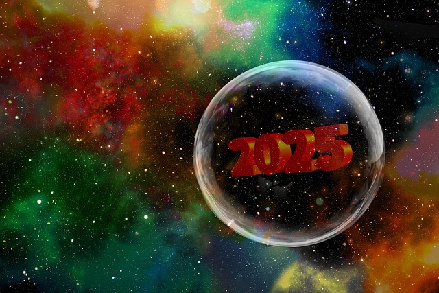 Free new year 2025 soap bubble illustration