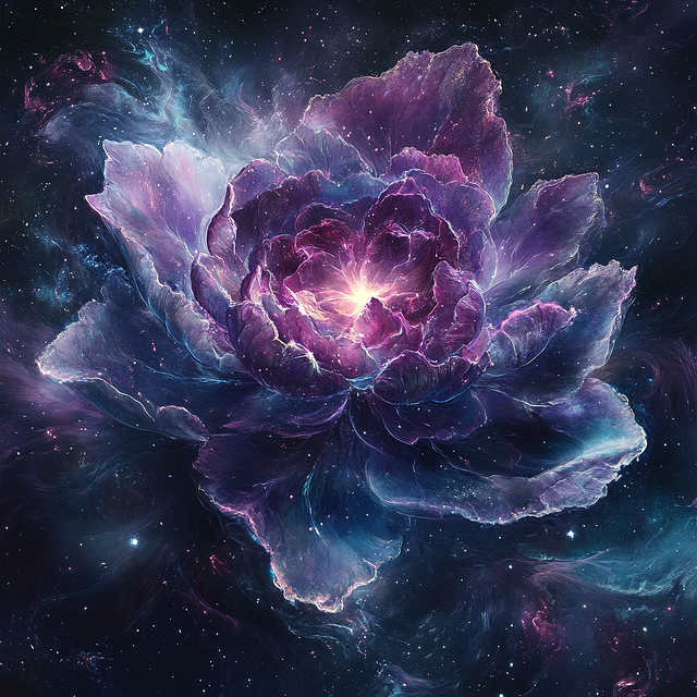 Free cosmic flower space bloom galactic petals illustration