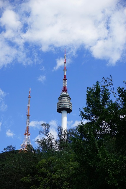 Korea, By, Namsan, Tårn, Ai Genereret