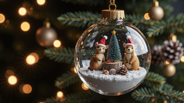 Free ai generated ornament christmas tree illustration