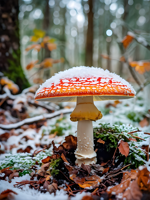 Download free HD stock image of Toadstool Winter Free toadstool winter snow illustration