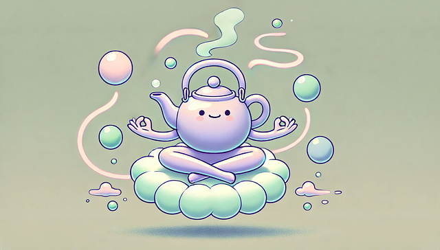 Free Meditating Teapot Calm Vibes illustration and picture