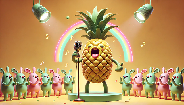 Free Ai Generated Pineapple Singer illustration and picture