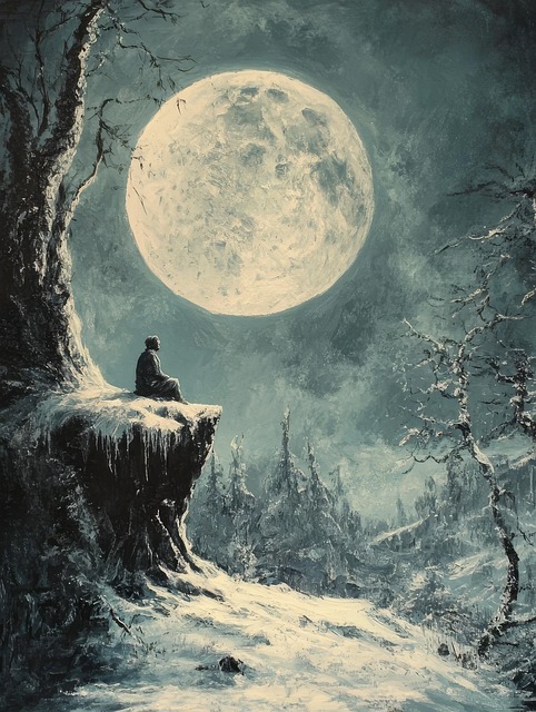 Download free HD stock image of Ai Generated Moon Free ai generated moon tree illustration