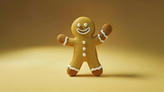 Free gingerbread man christmas illustration