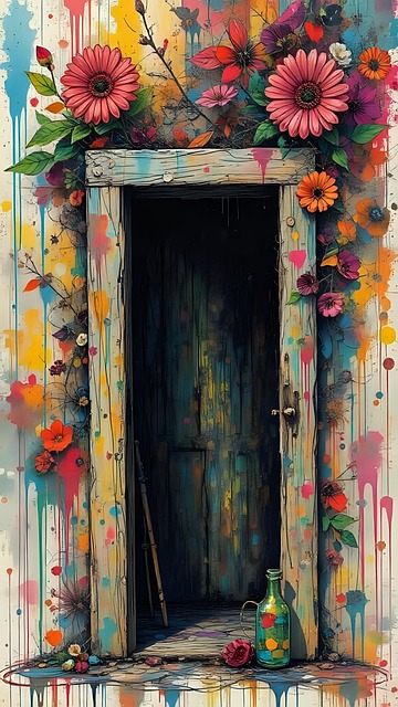 Free door gate entrance illustration