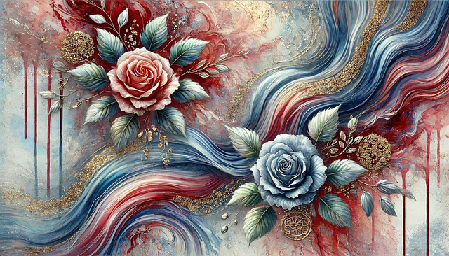 Rosa, Cuadro, Pintura Al Óleo, Acuarela