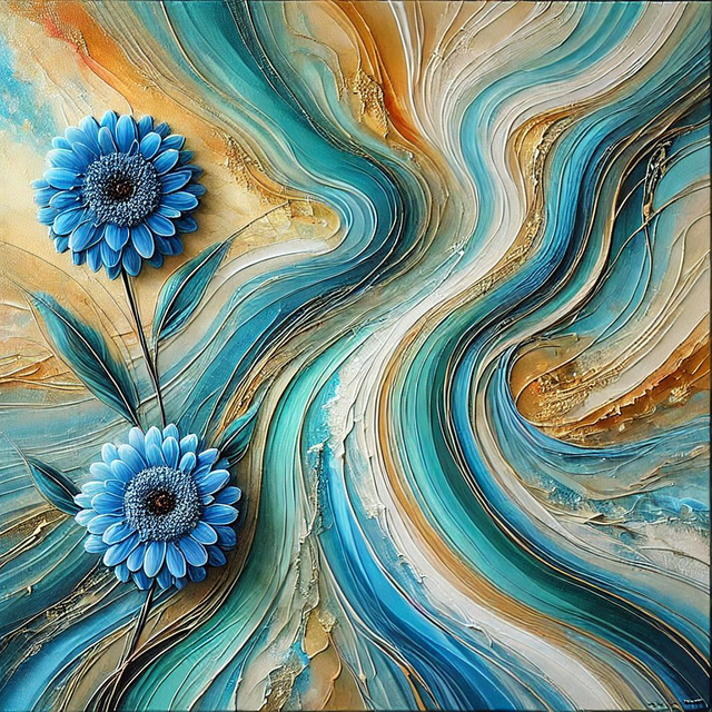 Flor De Gerbera, Gerbera Azul, Sale De