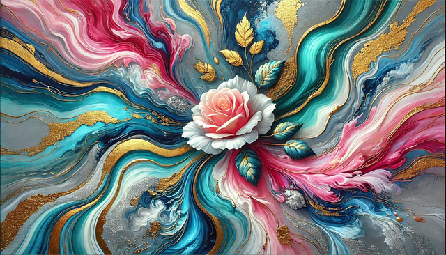 Rosa, Flor, Cuadro, Resumen, Textura