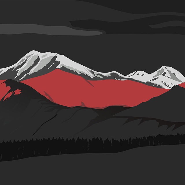 Free mountains nature panorama illustration