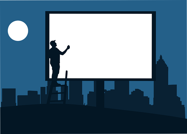 Free billboard silhouette worker illustration