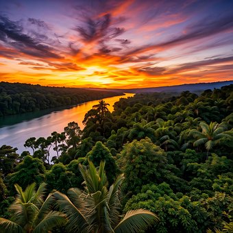 Free River Tropical Jungle illustration and picture