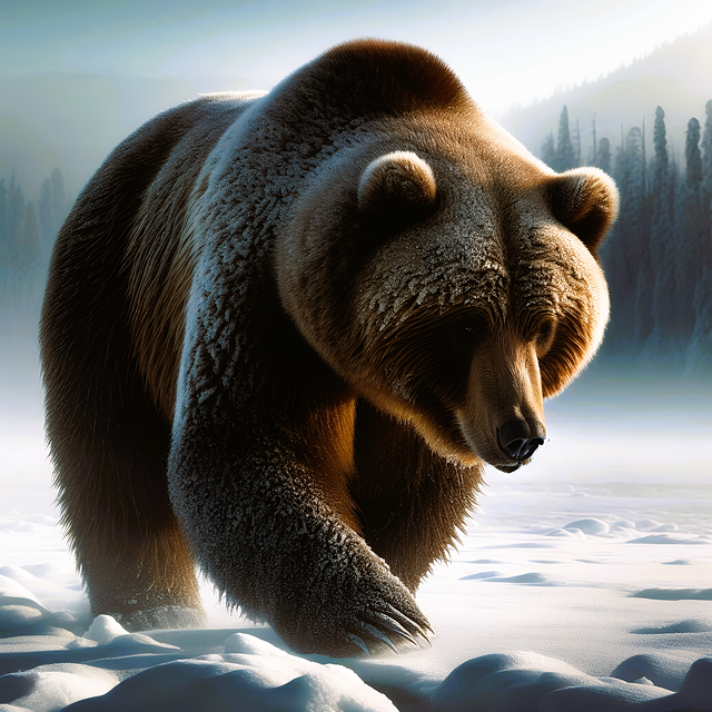Free grizzly bear animal illustration