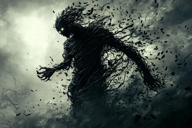 Free shadow figure dust illustration