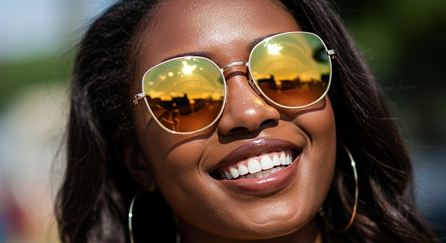 Free rectangular sunglasses black woman stylish eyewear illustration