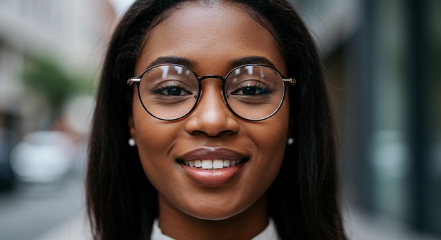 Free oversized glasses gradient lenses black woman illustration