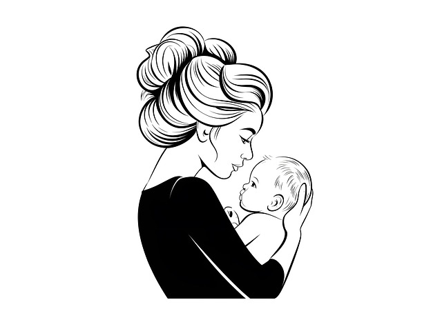 Free ai generated mother baby illustration