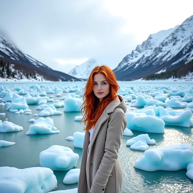 Ai Gerado, Mulher, Iceberg, Beleza, Gelo
