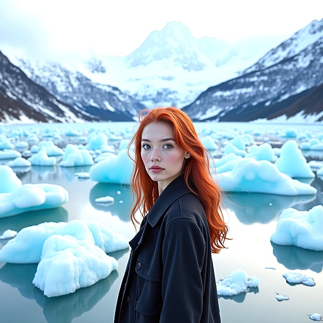 Ai Gerado, Mulher, Iceberg, Beleza, Gelo