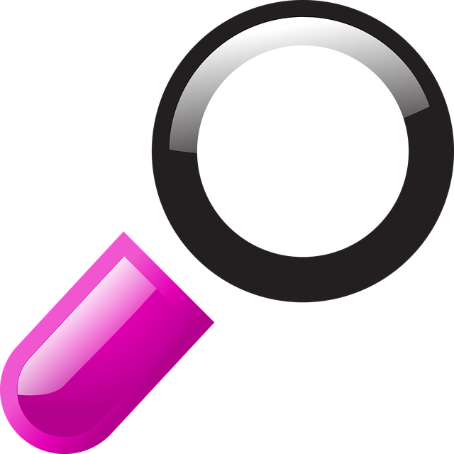 Free search magnifying glass vector