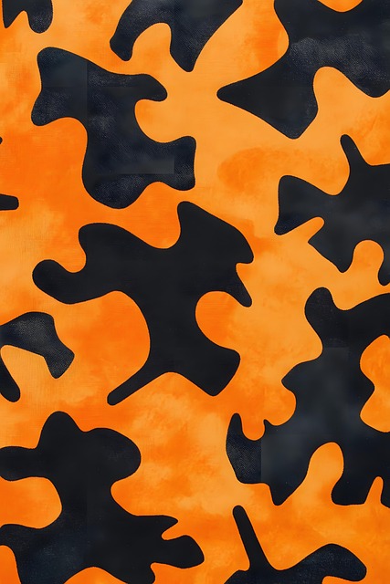 Tarnung, Muster, Orange, Schwarz