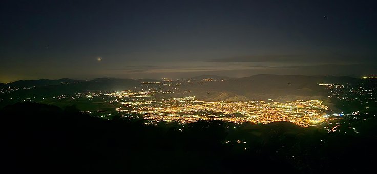 Nacht, Stadt, Lichter, Erkundung