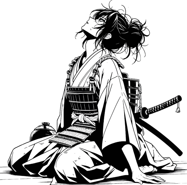 Free ai generated warrior sad vector