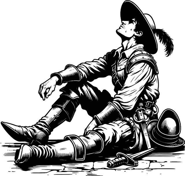 Free ai generated warrior sad vector